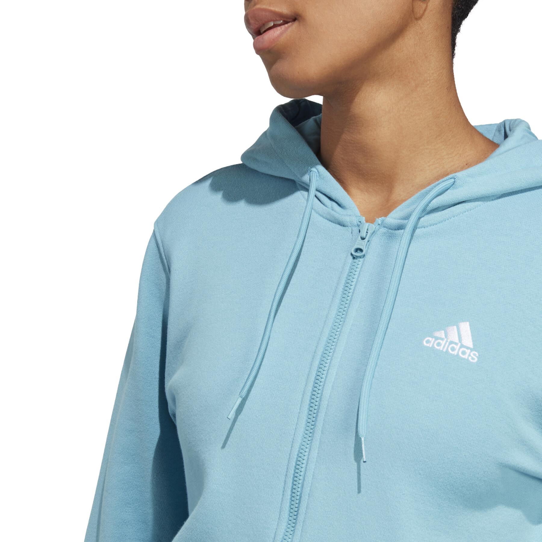 Sweatshirt linéaire à capuche molleton full zip femme adidas Essentials