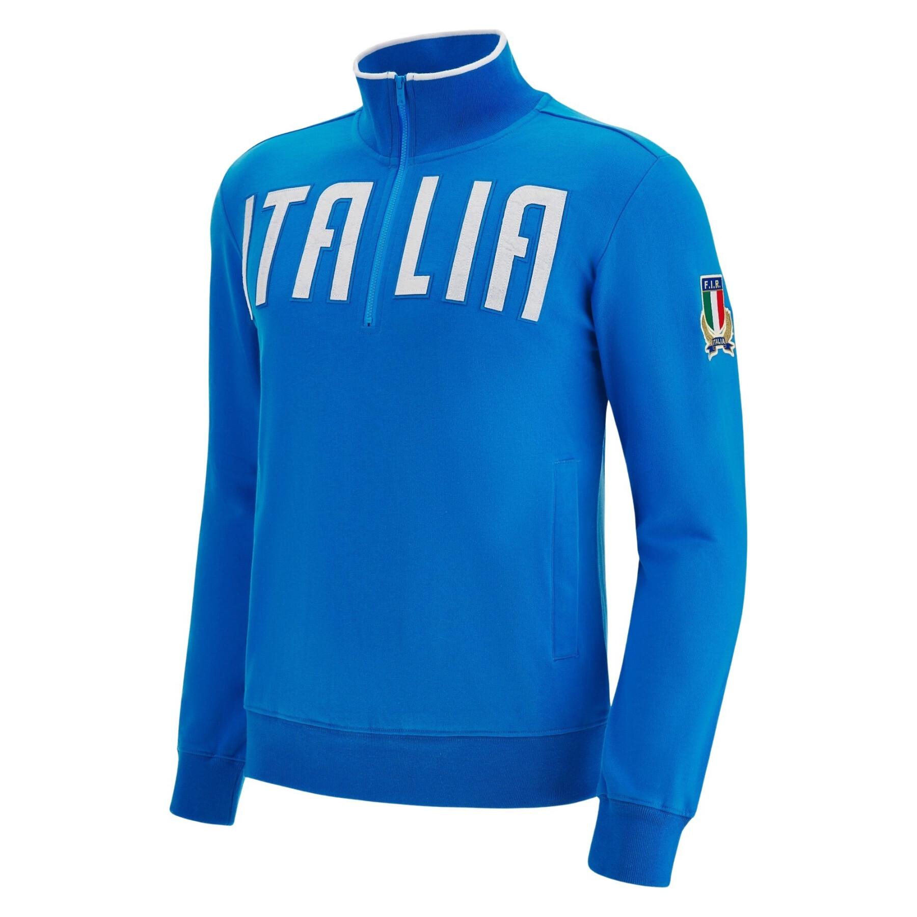 Sweatshirt 1/4 zip coton Italie Rugby Travel 2022/23