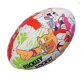 Ballon rugby Mascottes Gilbert Ruckley Rocks (taille 4)