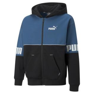 Sweatshirt à capuche full zip enfant Puma Power Colorblock FL B
