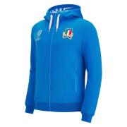 Sweatshirt à capuche zippé coton Italie Rugby Merch RWC Country 2023